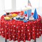 4th of July & Memorial Day Round Tablecloth Set – 3 Pack Patriotic Red, White & Blue Star Plastic Covers, 84 Inch Disposable Table Cover for Independence Day Parties & Events